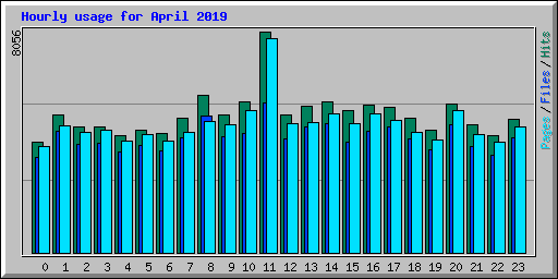 Hourly usage for April 2019