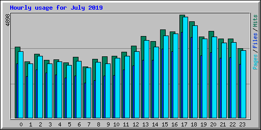 Hourly usage for July 2019